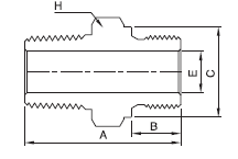 IHN Hex Nipples Male National Pipe Thread (NPT) to Male International Organization for Standardization (ISO) Parallel Pipe Threads - 2