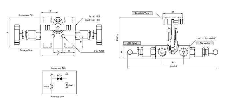 SM3V 3-Valve Manifold Valves - 2